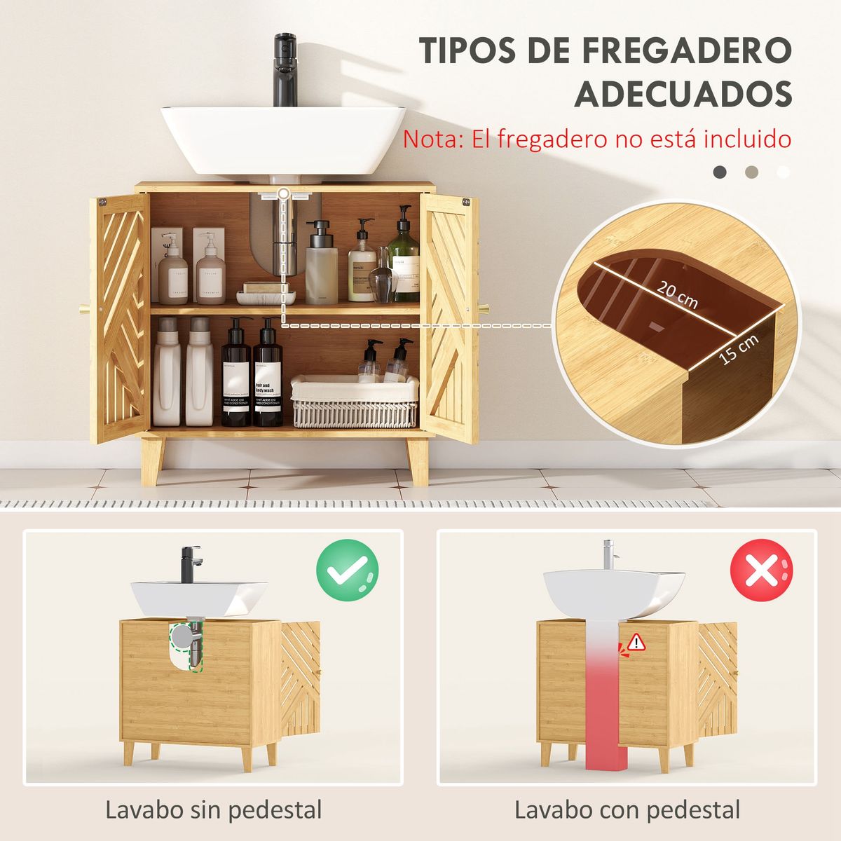 Mueble-de-baño-Congo-Homcom-2-puertas-natural-60x60x30-cm-