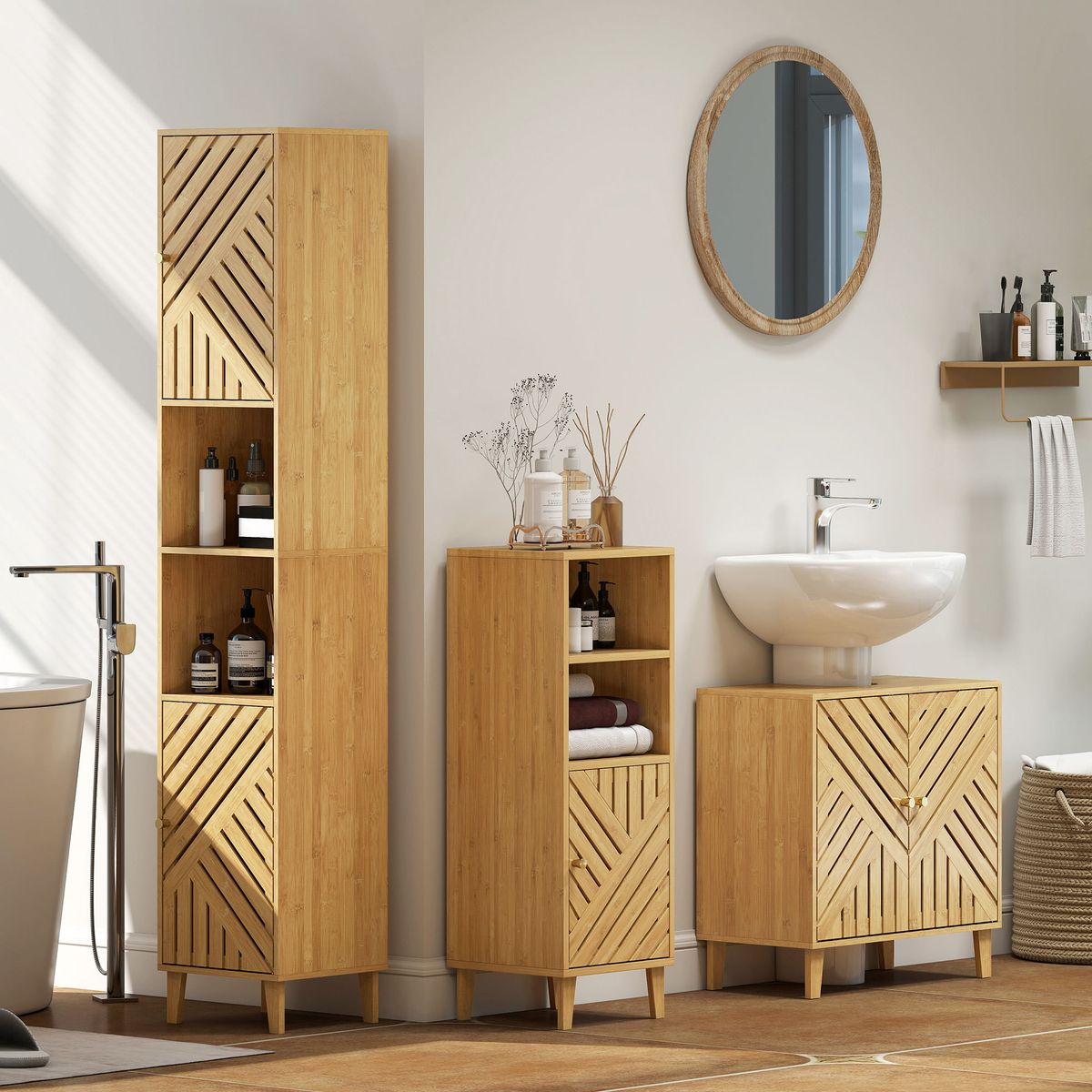 Mueble-de-baño-Congo-Homcom-2-puertas-natural-60x60x30-cm-