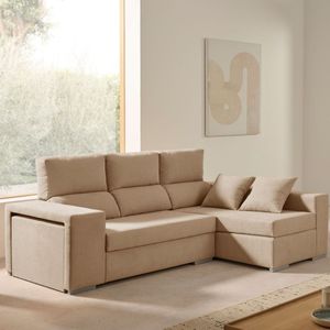 Sofá chaiselongue Esmeralda 3 plazas reclinable con puff 100x230x145 cm