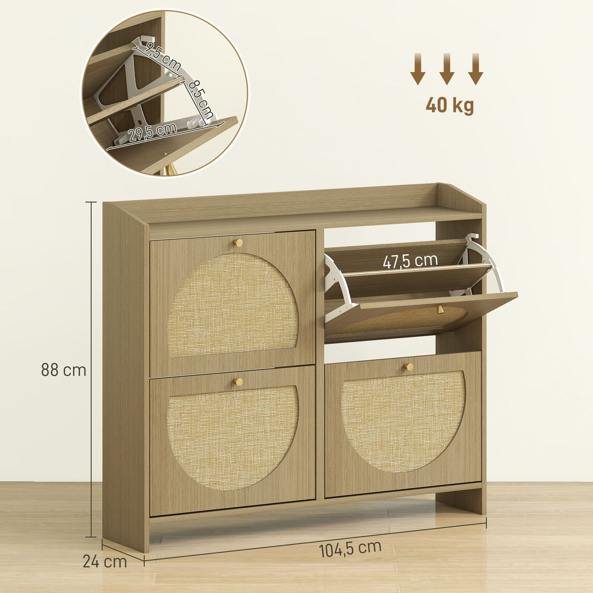 Zapatero-Magnolia-Homcom-medidas