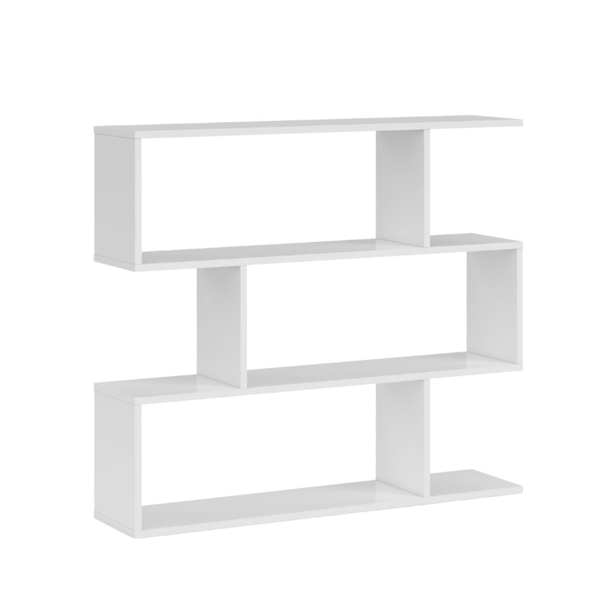 Estanteria-Danerys-4-niveles-diseño-asimetrico-blanco-brillo-97x110x24-cm