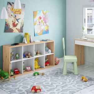 Estantería Junior 8 cubos roble nodi/blanco artik 137x71,5x33 cm
