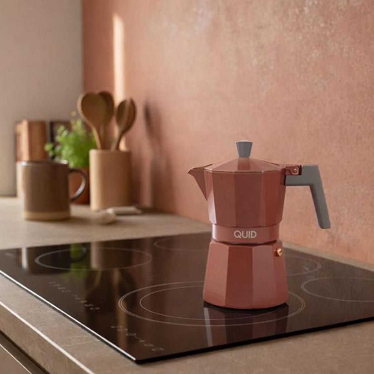 Cafetera-Creta-Quid-aluminio-fundido-granate-cocina