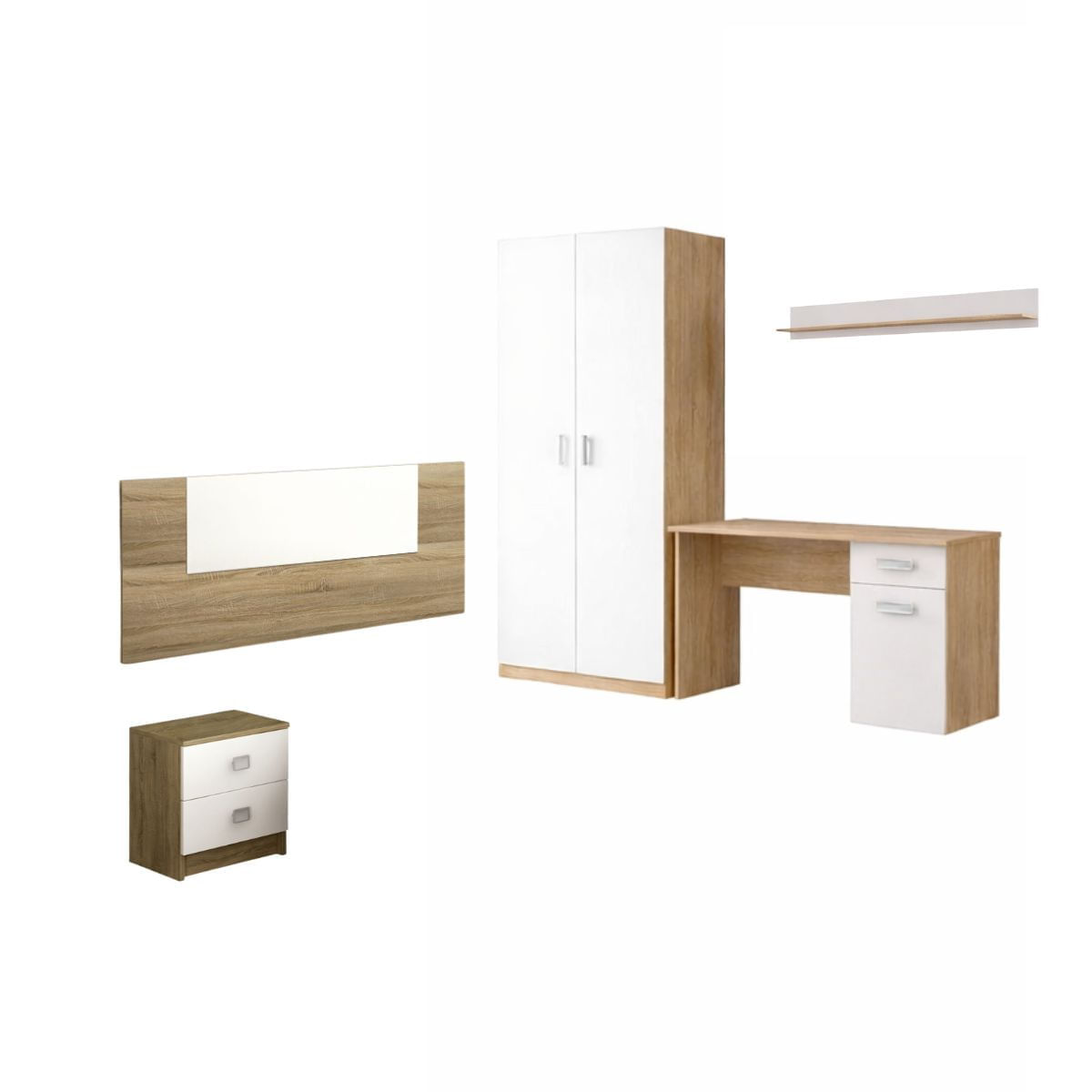Conjunto-de-dormitorio-Champion-07-cabecero---escritorio---armario---estante---mesita-de-noche-blanco-cambria