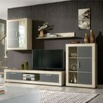 Composicion-de-salon-Fiordo-mueble-de-TV---vitrina---estante---armario-con-luces-LED-cambria-grafito