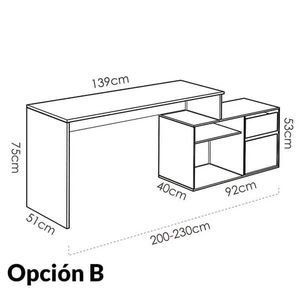 Escritorio Rox 2 opciones de montaje