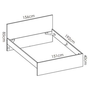 Base de cama Ely con cabecero 85x156x192 cm