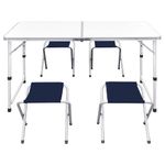 Conjunto-para-camping-mesa---4-taburetes-plegables-altura-regulable-blanco-azul-
