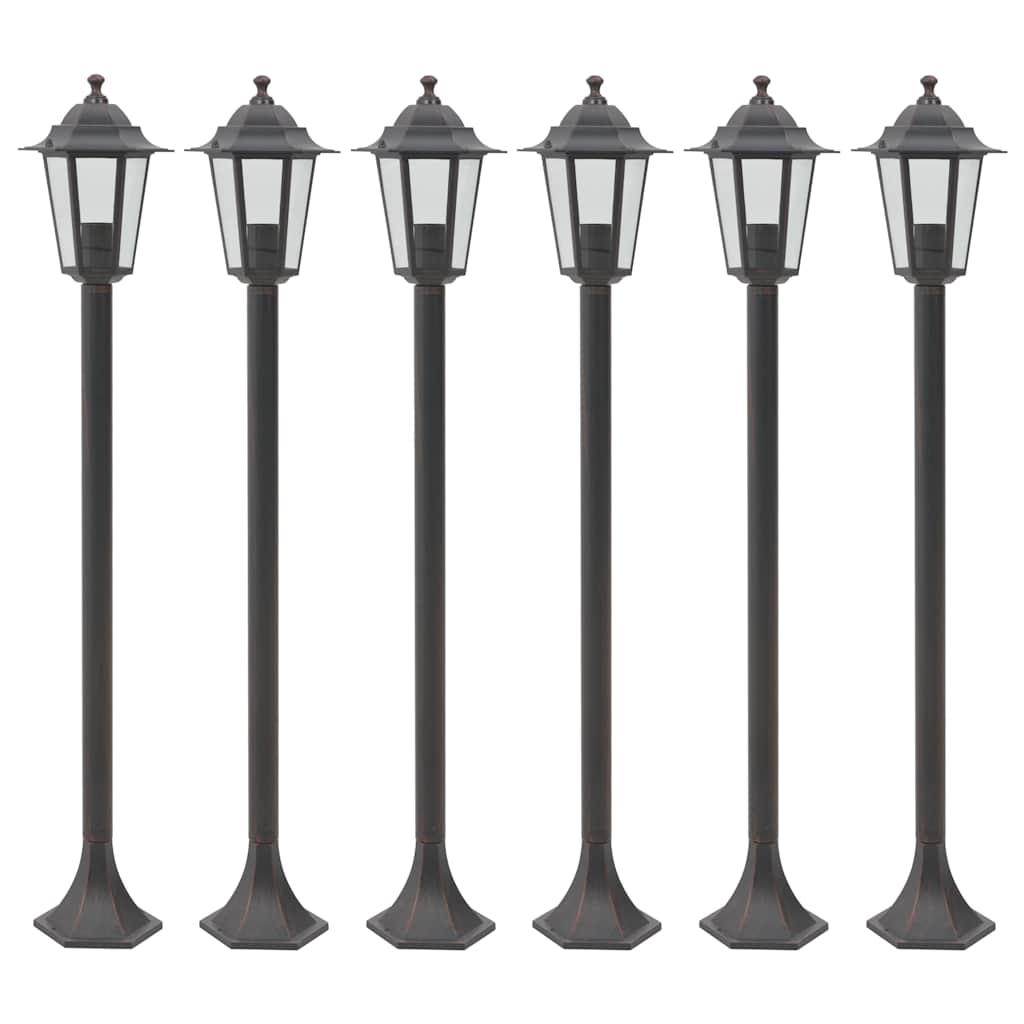Pack-de-farolas-Sara-6-unidades-bronce-110-cm