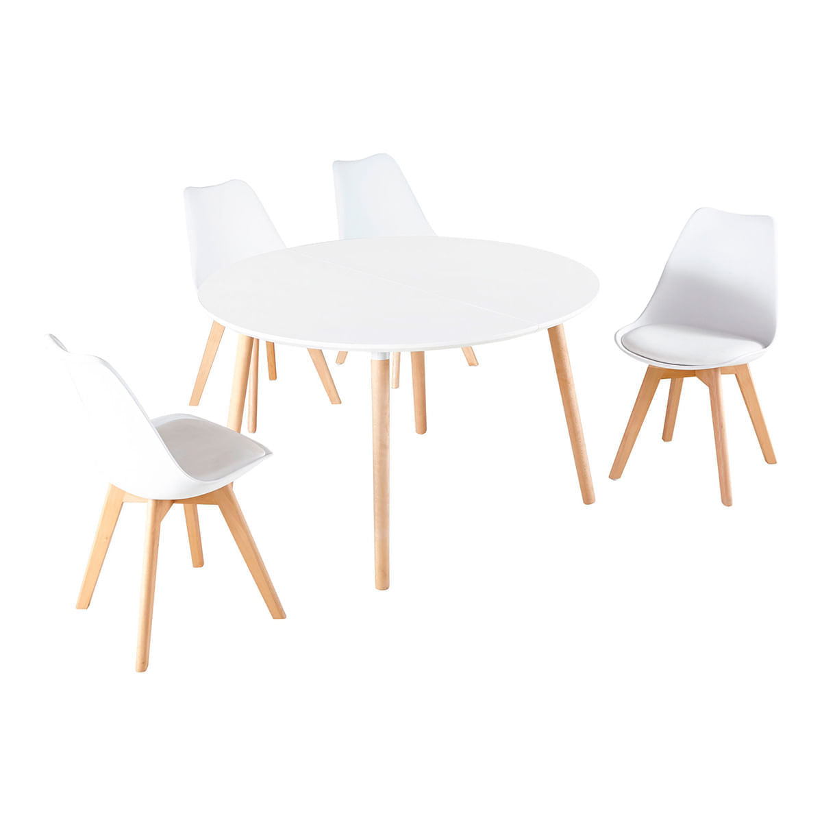 Mesa-de-comedor-Nordika-extensible-forma-redonda-blanco-haya-100-140-180-cm-con-sillas