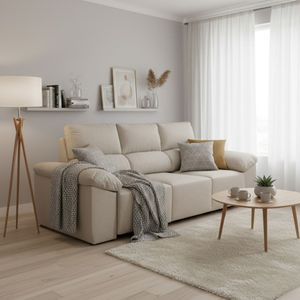 Sofá Cuarzo 4 plazas asientos deslizantes y reclinables 105x225x100 cm