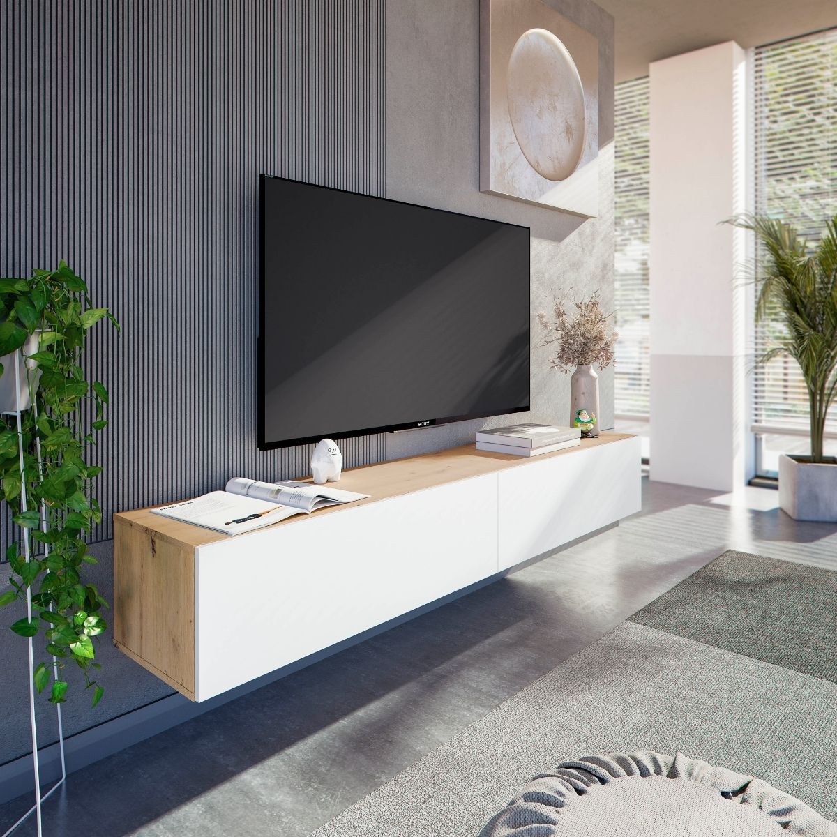 Mueble-de-TV-Kaway-dos-puertas-ambientada-lateral
