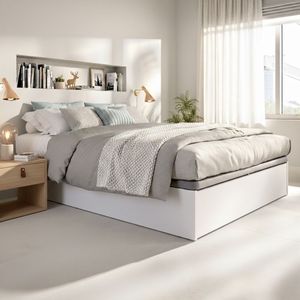 Canapé Lan diseño abatible con zapatero 12 pares blanco