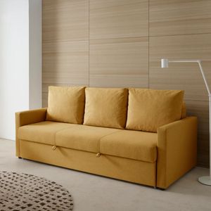 Sofá cama Julieta 3 plazas sistema clic clac marrón 85x184x75 cm