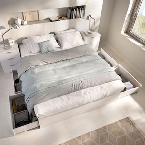 Estructura de cama Alice con 4 cajones blanco 36,7x160x196,4 cm