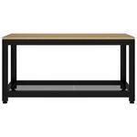 Mesa-de-centro-Gobun-con-estante-inferior-marron-claro-negro-45x90x45-cm