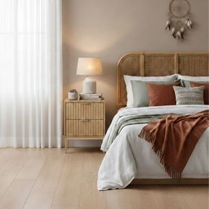 Mesita de noche Tasso 2 cajones natural 52,5x40x40 cm