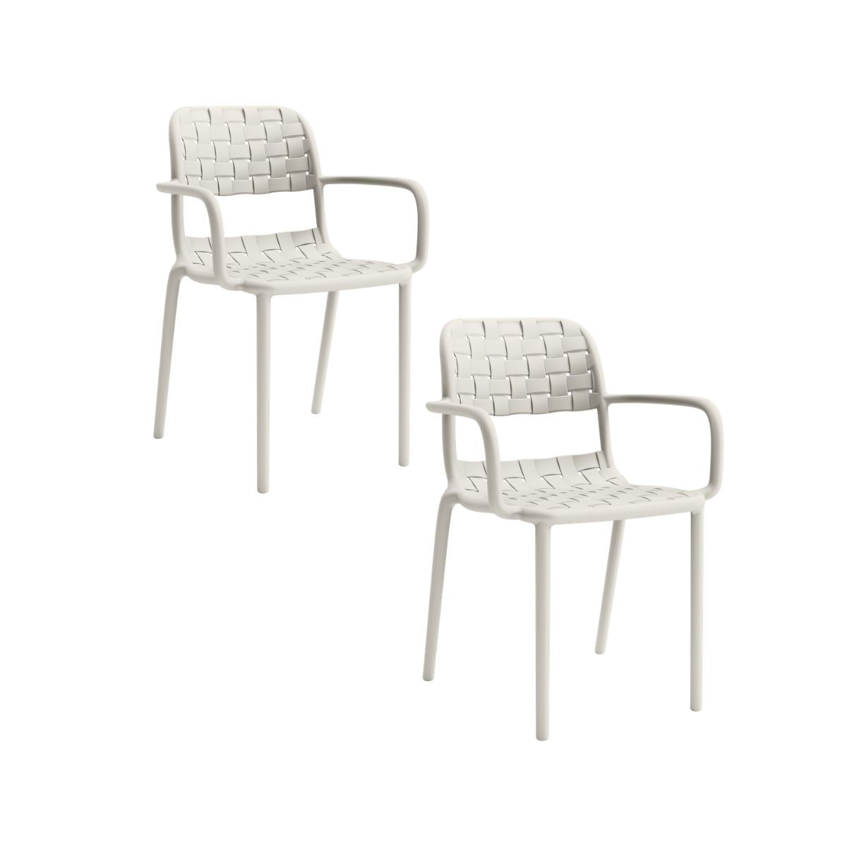 Pack-de-2-sillones-de-exterior-Bora-apilable-con-proteccion-anti-UV-blanco