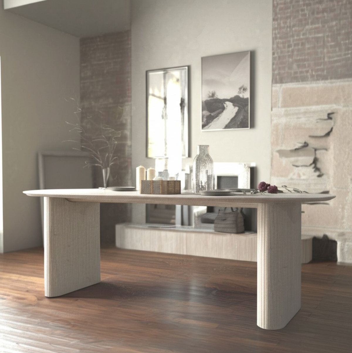 Mesa-de-comedor-Phirisa-2-extensibles-individuales-traventino-75x150-190-230x90-cm-ambientada-extendida