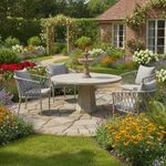 Pack-de-4-sillones-de-exterior-Rodas-respaldo-trenzado-y-cojines-gris