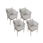 Pack-de-4-sillones-de-exterior-Rodas-respaldo-trenzado-y-cojines-gris