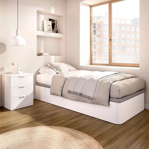 Canapé Round diseño abatible con canto curvo blanco 190 cm