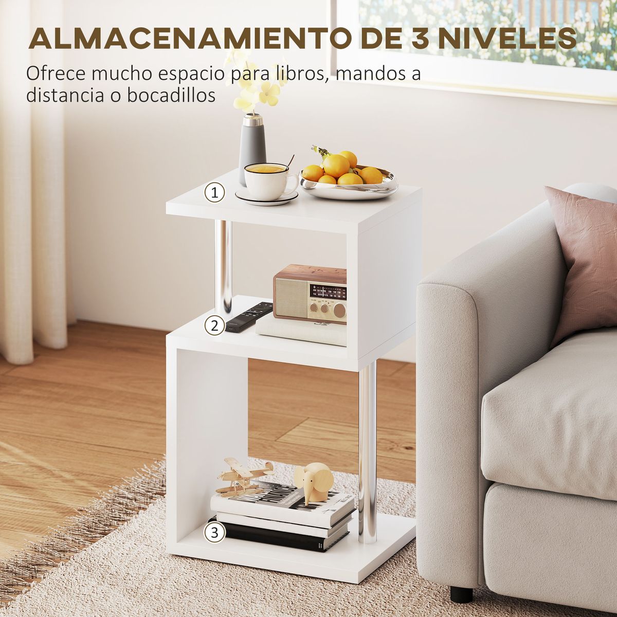 Mesa-auxiliar-Virginia-Homcom-3-niveles-con-luz-LED-75x44x38-cm