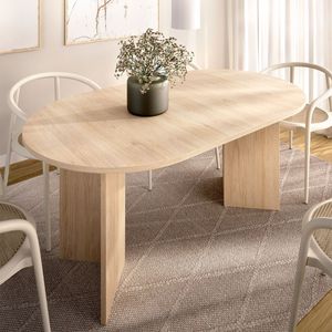 Mesa de comedor Bari diseño extensible natural 76,3x140x90 cm