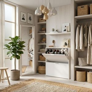 Zapatero Maelys 2 puertas abatibles 12 pares blanco 76x75x22 cm