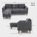 Sofa-chaiselongue-Bosque-Homcom-medidas