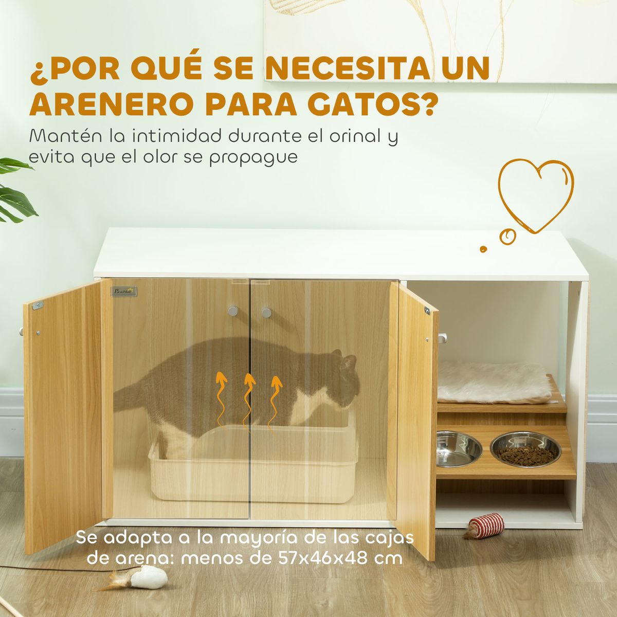 Centro-de-actividades-para-gatos-Pawhut-arenero---comedero---rascador---cama-blanco-natural-505x95x48-cm-