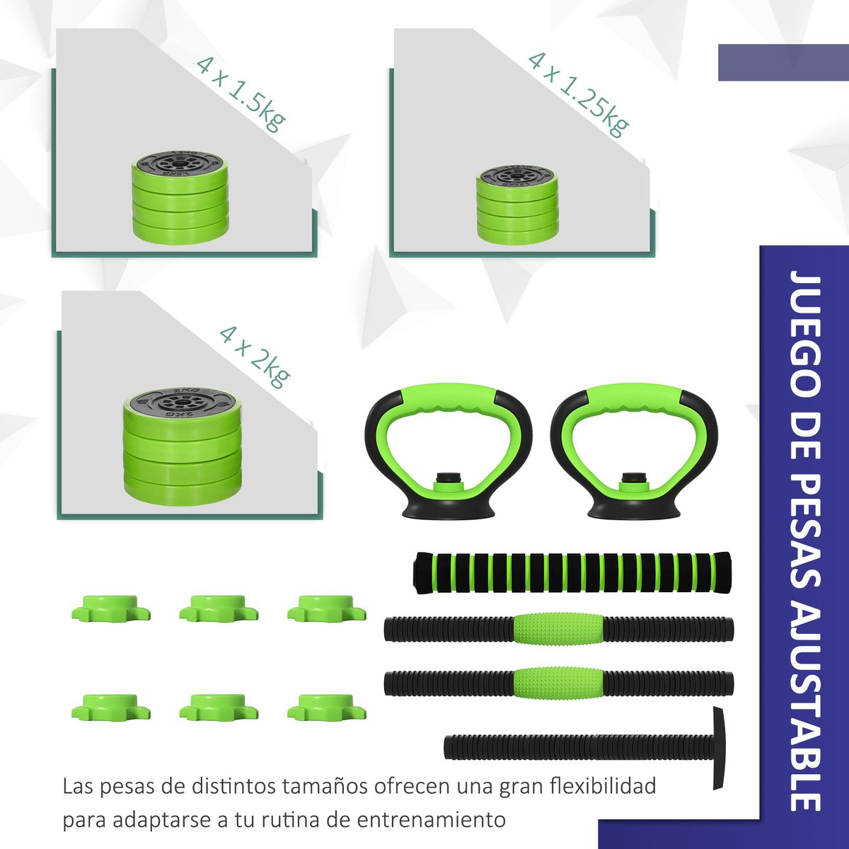 Set-de-mancuernas-Bolu-Sportnow-4-en-1-verde