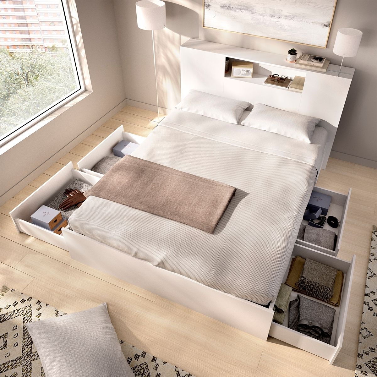 Composicion-de-dormitorio-Pack-Ten-con-cabecero