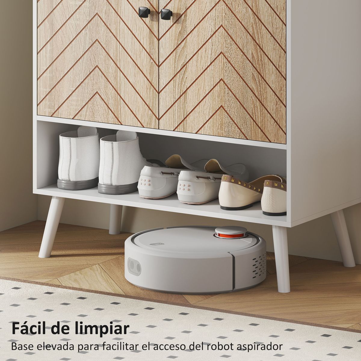 Zapatero-Therian-Homcom-2-puertas-con-baldas-ajustables-blanco-natural-97x75x35-cm