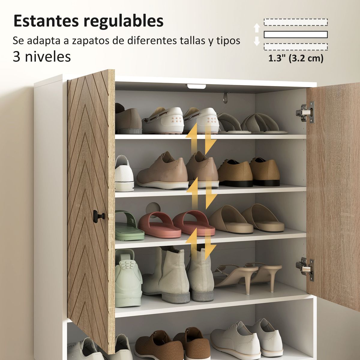 Zapatero-Therian-Homcom-2-puertas-con-baldas-ajustables-blanco-natural-97x75x35-cm