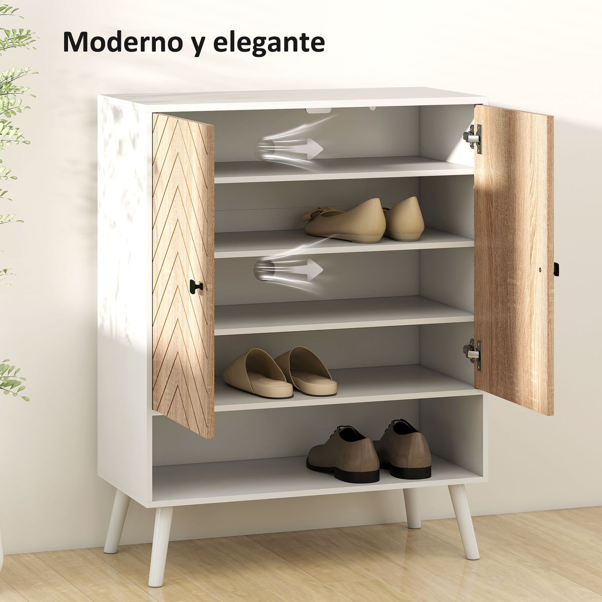 Zapatero-Therian-Homcom-2-puertas-con-baldas-ajustables-blanco-natural-97x75x35-cm