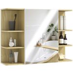 Armario-de-baño-Celeste-Homcom-1-puerta-espejo-6-estantes-abiertos-natural-59x80x20-cm