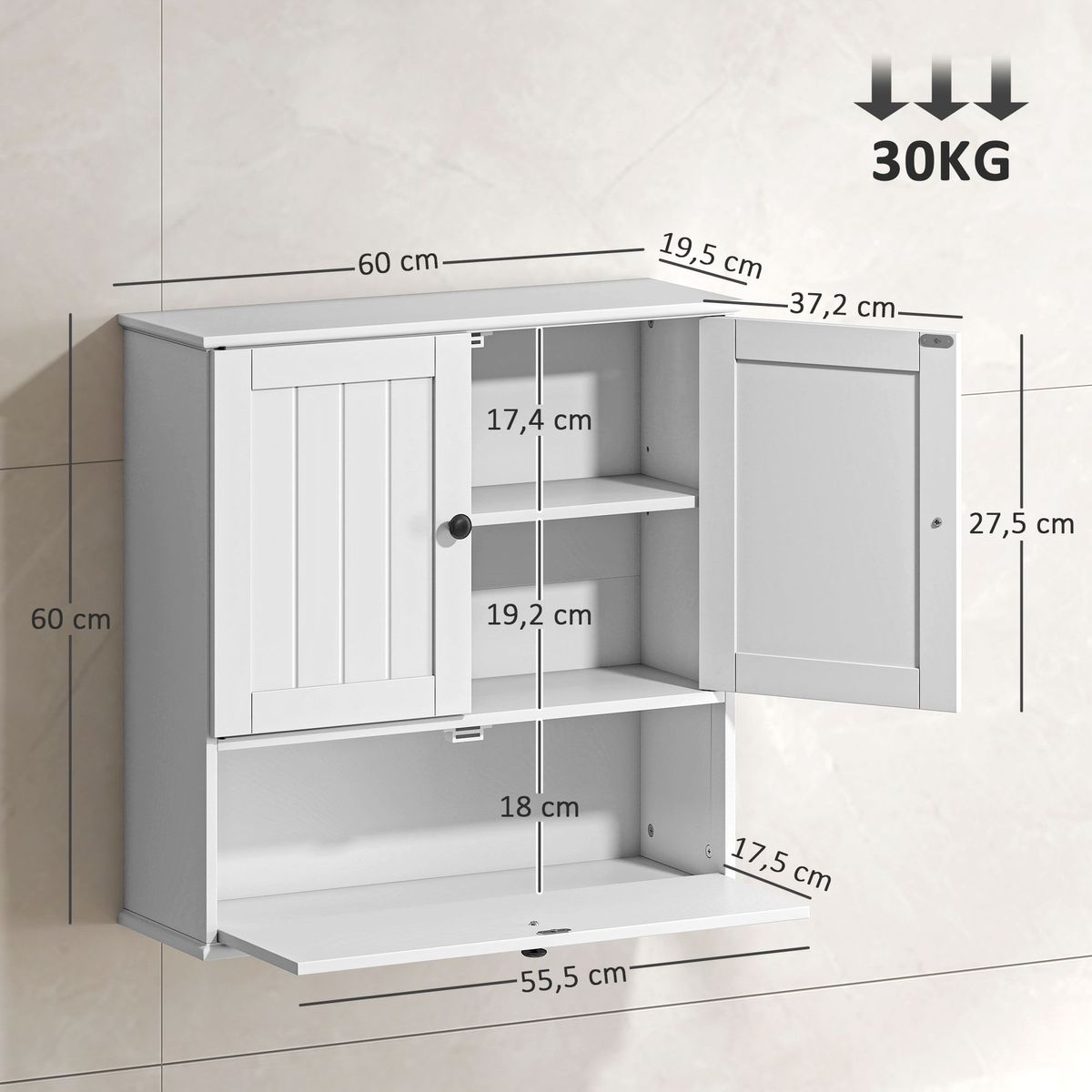 Mueble-de-baño-Brisa-Homcom-3-puertas-blanco-60x195x60-cm