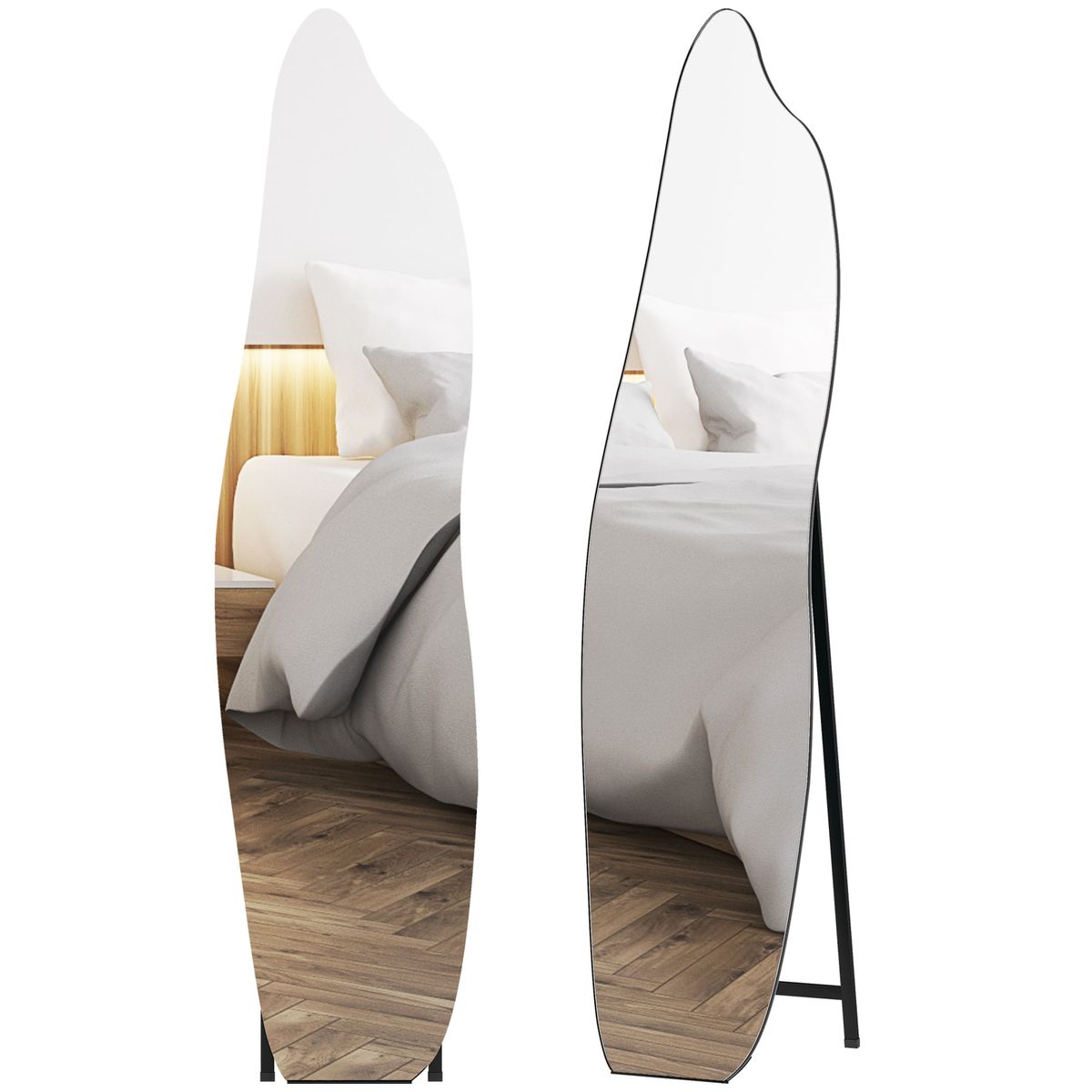 Espejo-de-pie-Aria-Homcom-irregular-negro-160x40-cm