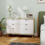 Comoda-Aria-Homcom-6-cajones-blanco-roble-75x110x40-cm