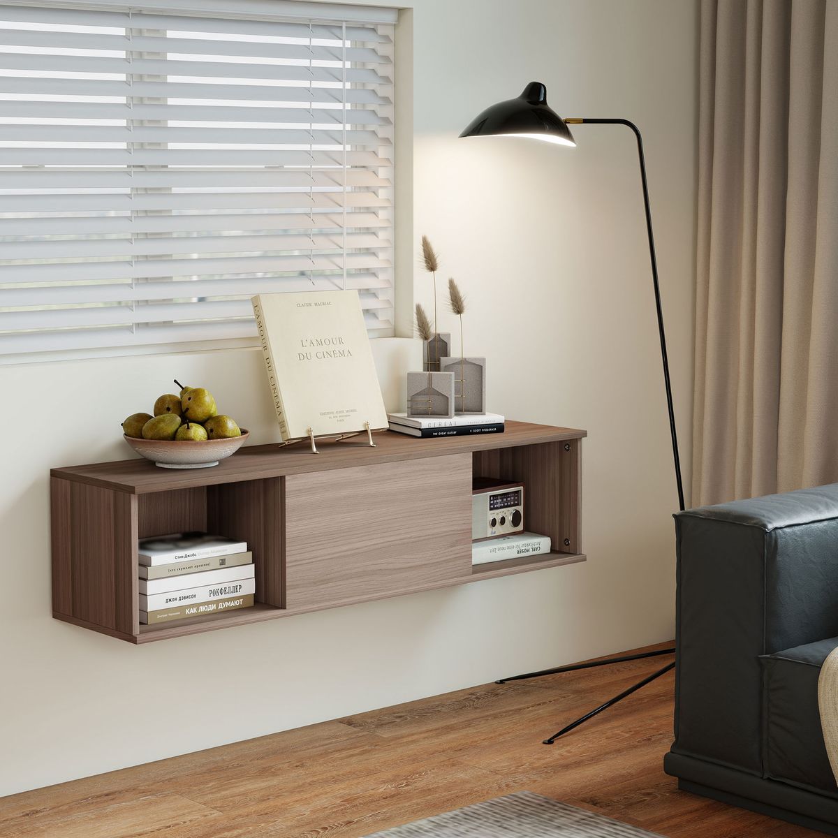 Armario-de-pared-Valentina-Homcom-3-compartimentos-marron-120x30x295-cm