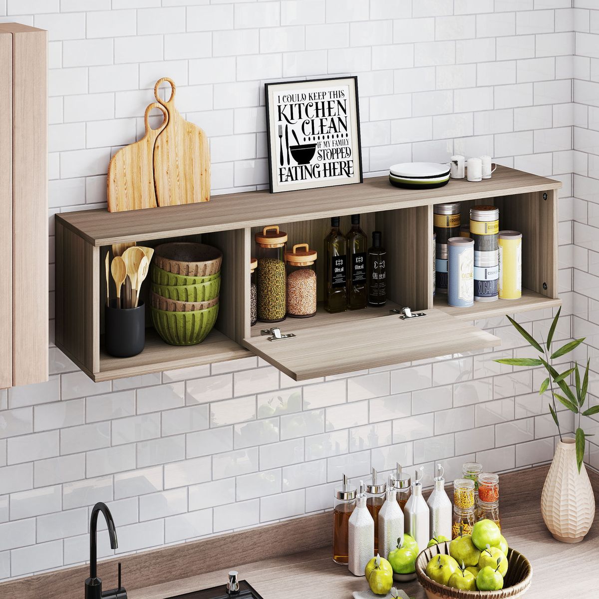 Armario-de-pared-Valentina-Homcom-3-compartimentos-marron-120x30x295-cm