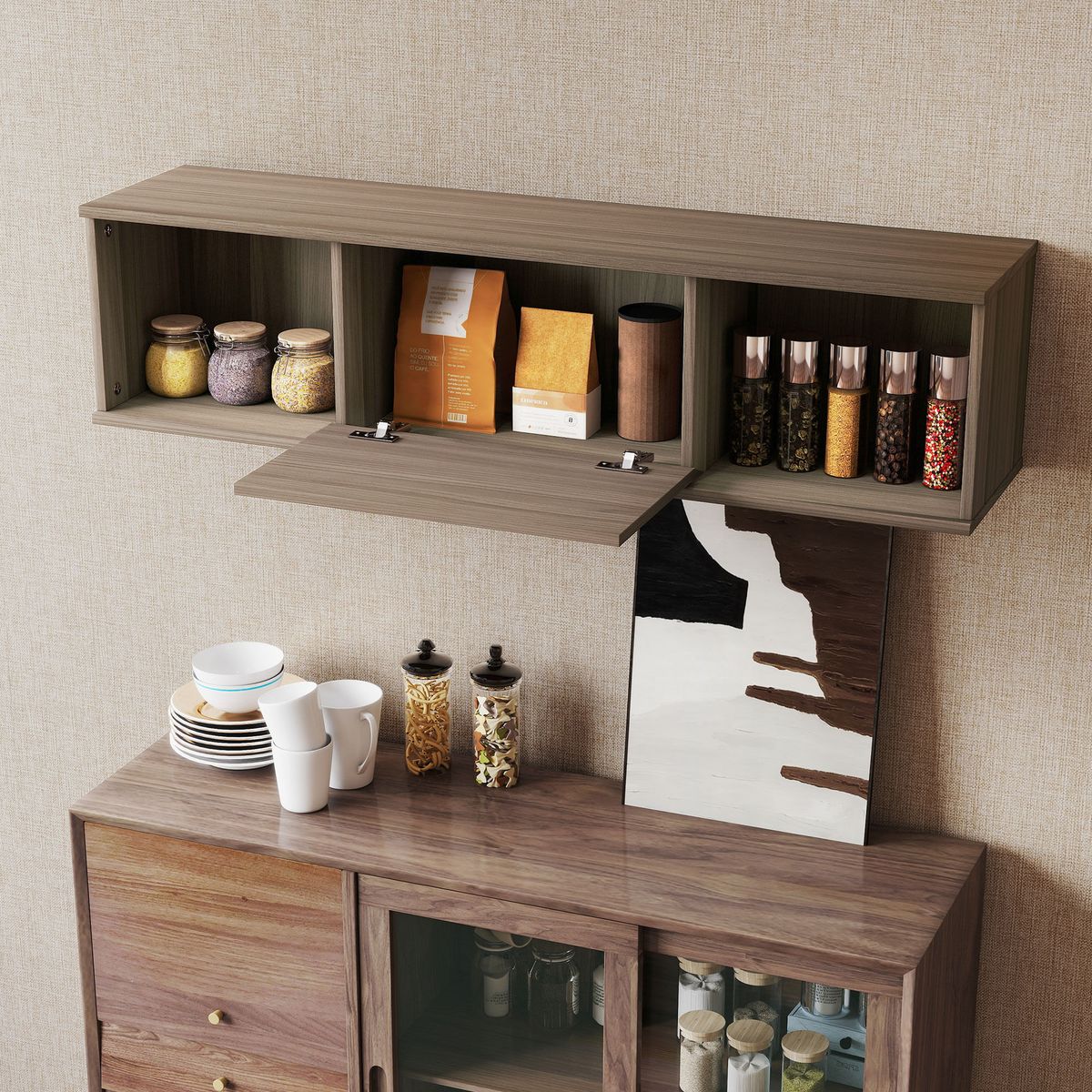 Armario-de-pared-Valentina-Homcom-3-compartimentos-marron-120x30x295-cm