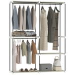 Armario-Yasmine-Homcom-4-estantes-crema-185x142x43-cm