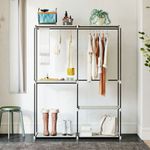 Armario-Yasmine-Homcom-4-estantes-crema-185x142x43-cm