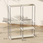 Armario-Yasmine-Homcom-4-estantes-crema-185x142x43-cm