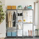 Armario-Liora-Homcom-8-estantes-gris-claro-185x43x182-cm