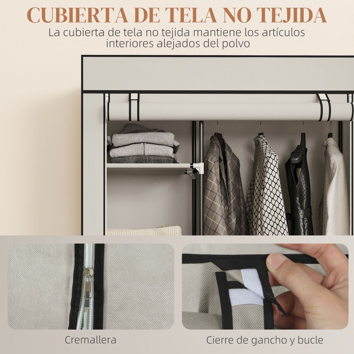 Armario-Aurora-Homcom-6-estantes-crema-1625x103x43-cm