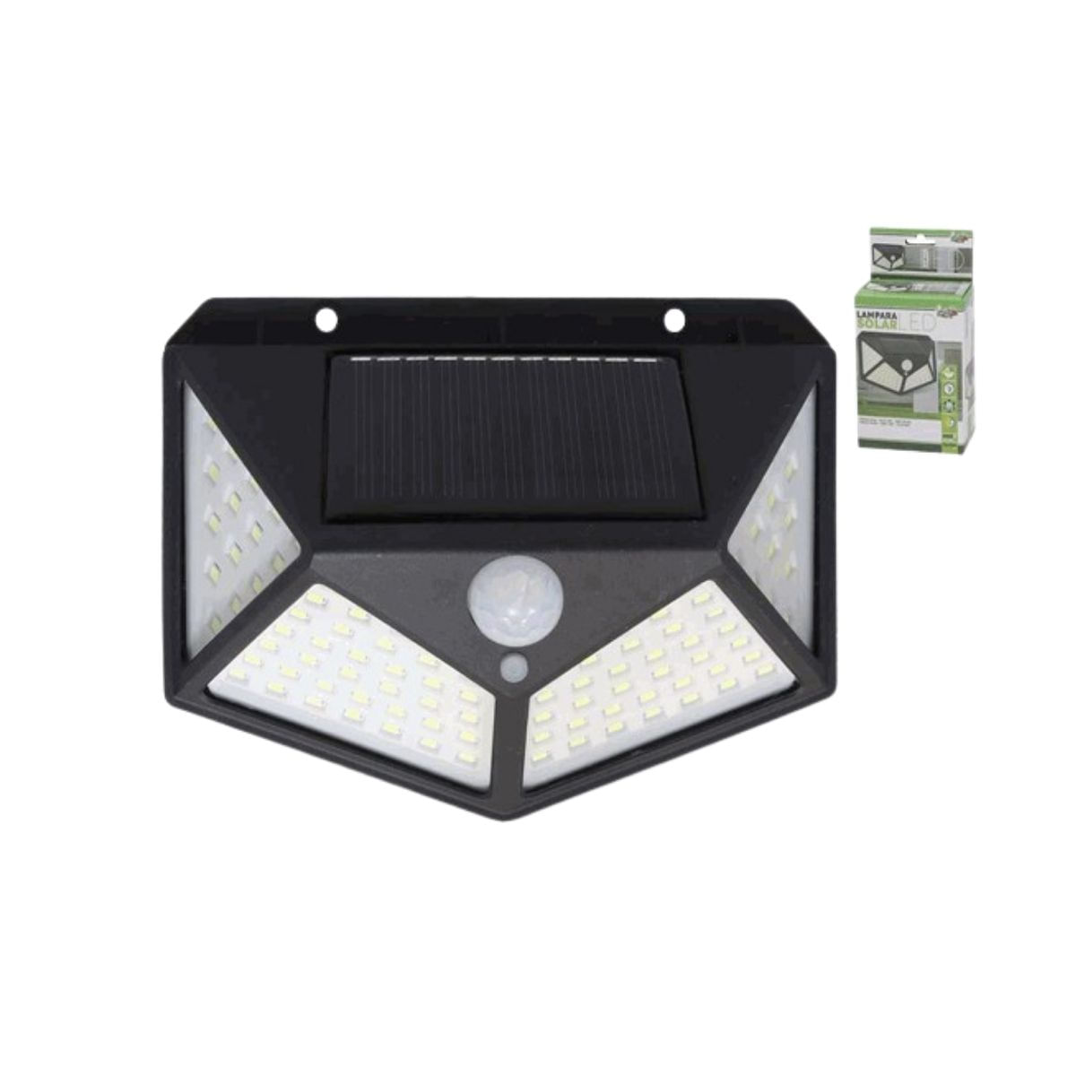 Lampara-solar-de-pared-100-LED---sensor-movimiento-negro-135x10x5-cm-