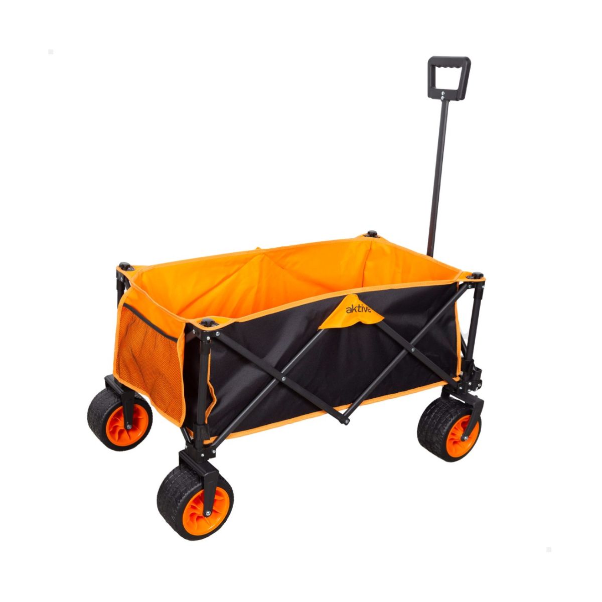 Carro-de-playa-Aktive-100kg-plegable-con-ruedas-giratorias-naranja-53x98x56-cm-